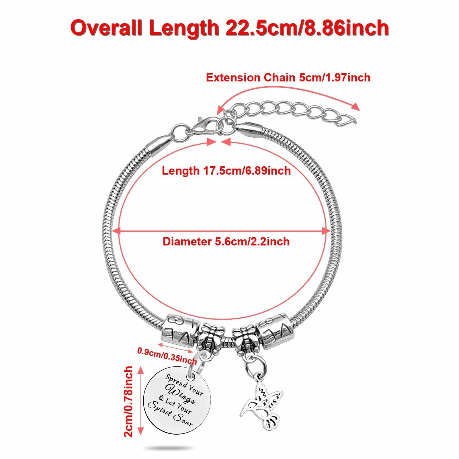 DlaeKua Silver Bracelet Hummingbird Jewelry Christmas Gift Women