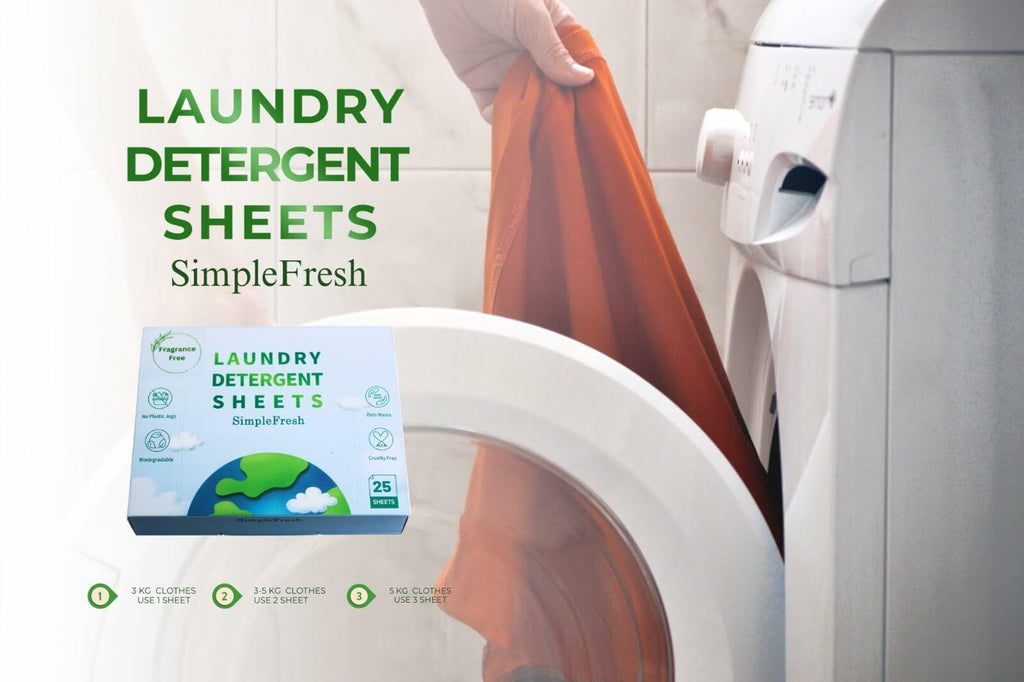 Simple Fresh Laundry Detergent Sheets Fragrance Free 50 Loads Pack of 25