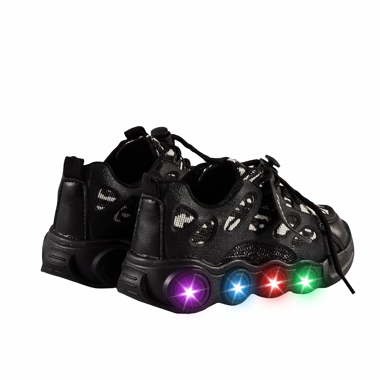 VRYUZHOU Children's Shining Party Sneakers Christmas Cartoon Black Size 7