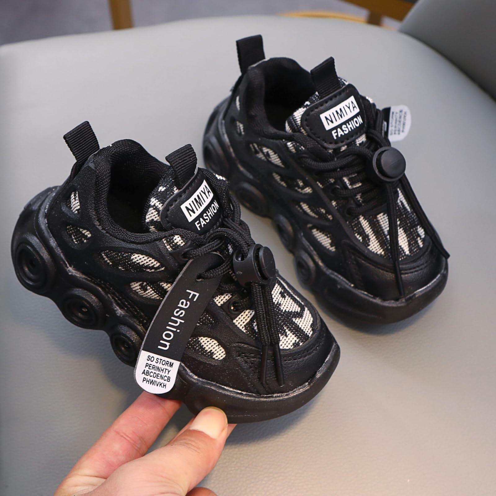 VRYUZHOU Kids Stylish Party Christmas Cartoon Sneakers Black Size 9