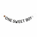 Lotoo One Sweet Boy Birthday Banner Milk Cookies Cardstock Partydcr01-1