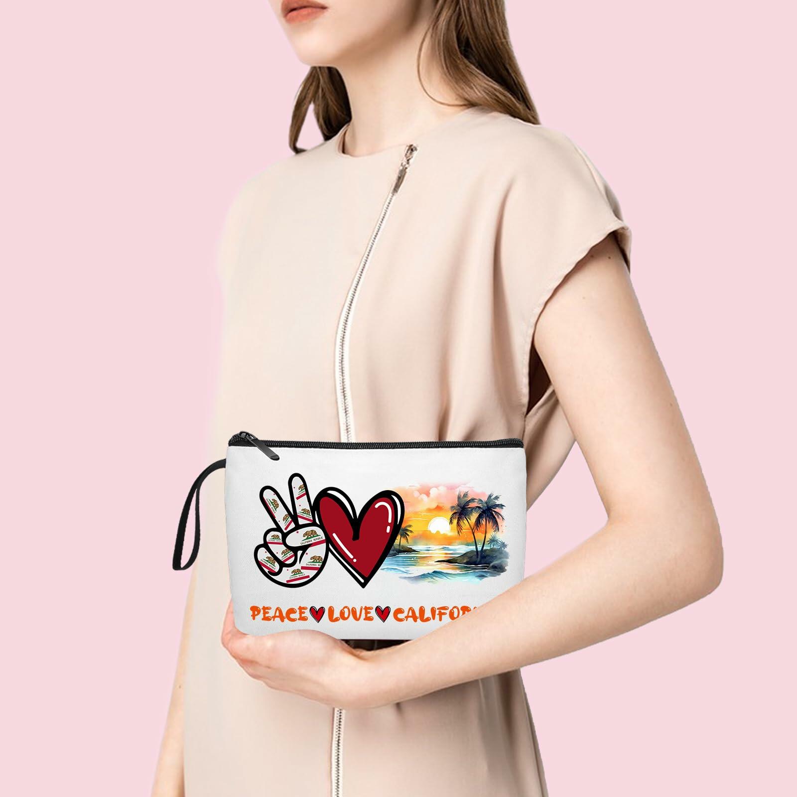 Gostop Texas State Cosmetic Bag Peace Love Texas Makeup Zipper Pouch