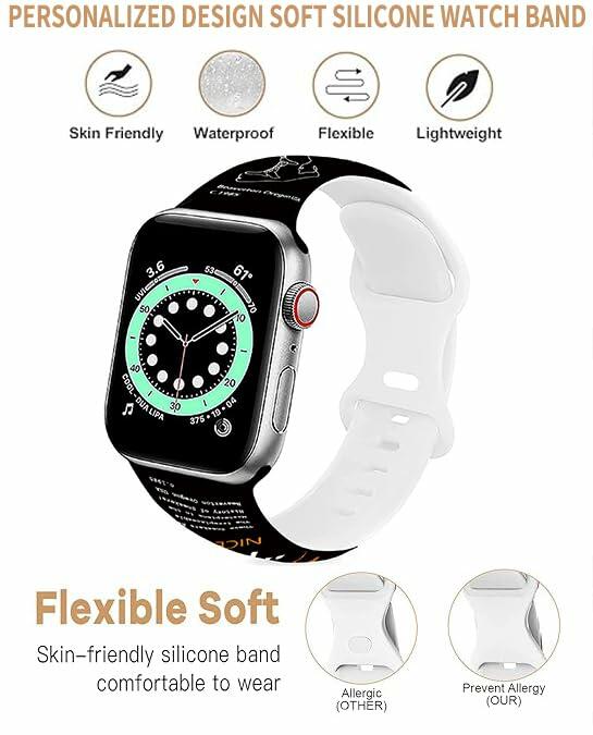 Sports Silicone Watch Bands Black Compatible with iWatch Series 1-9 42mm