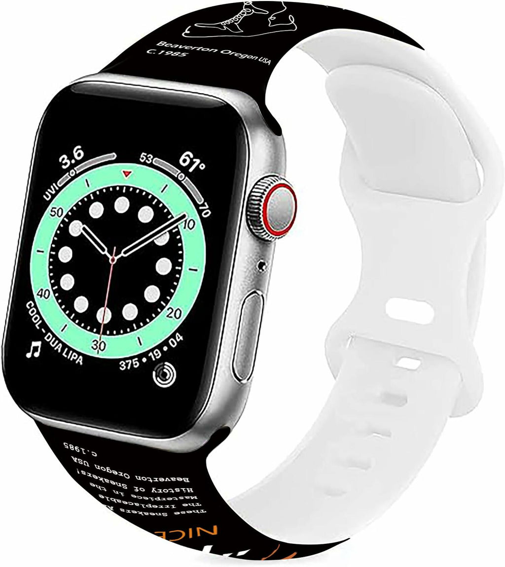 Sports Silicone Watch Bands Black Compatible with iWatch Series 1-9 42mm