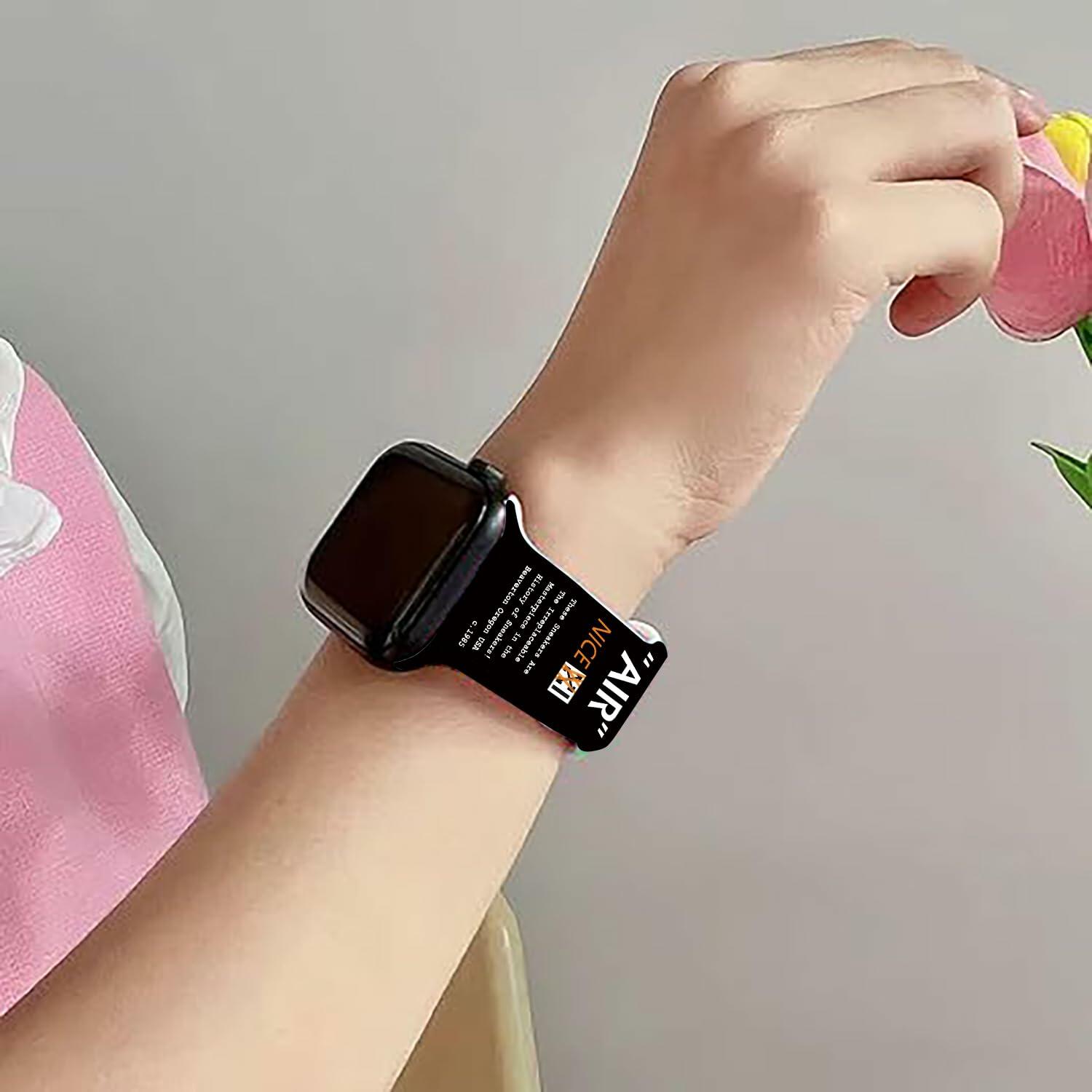 Sports Silicone Watch Bands Black Compatible with iWatch Series 1-9 42mm