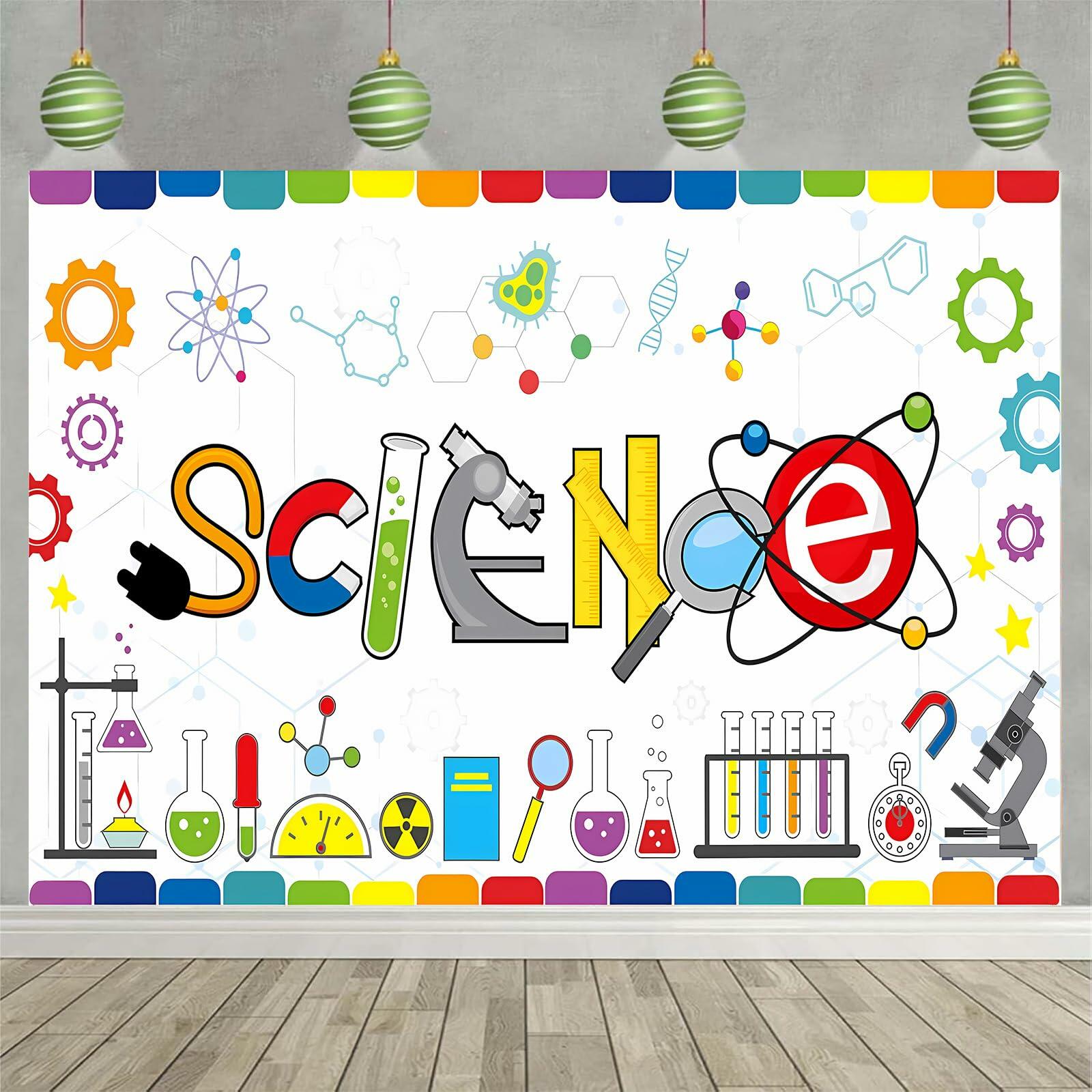 Generic Science Party Backdrop Chemical Themed Kids School Lab Blue 7x5 Ft