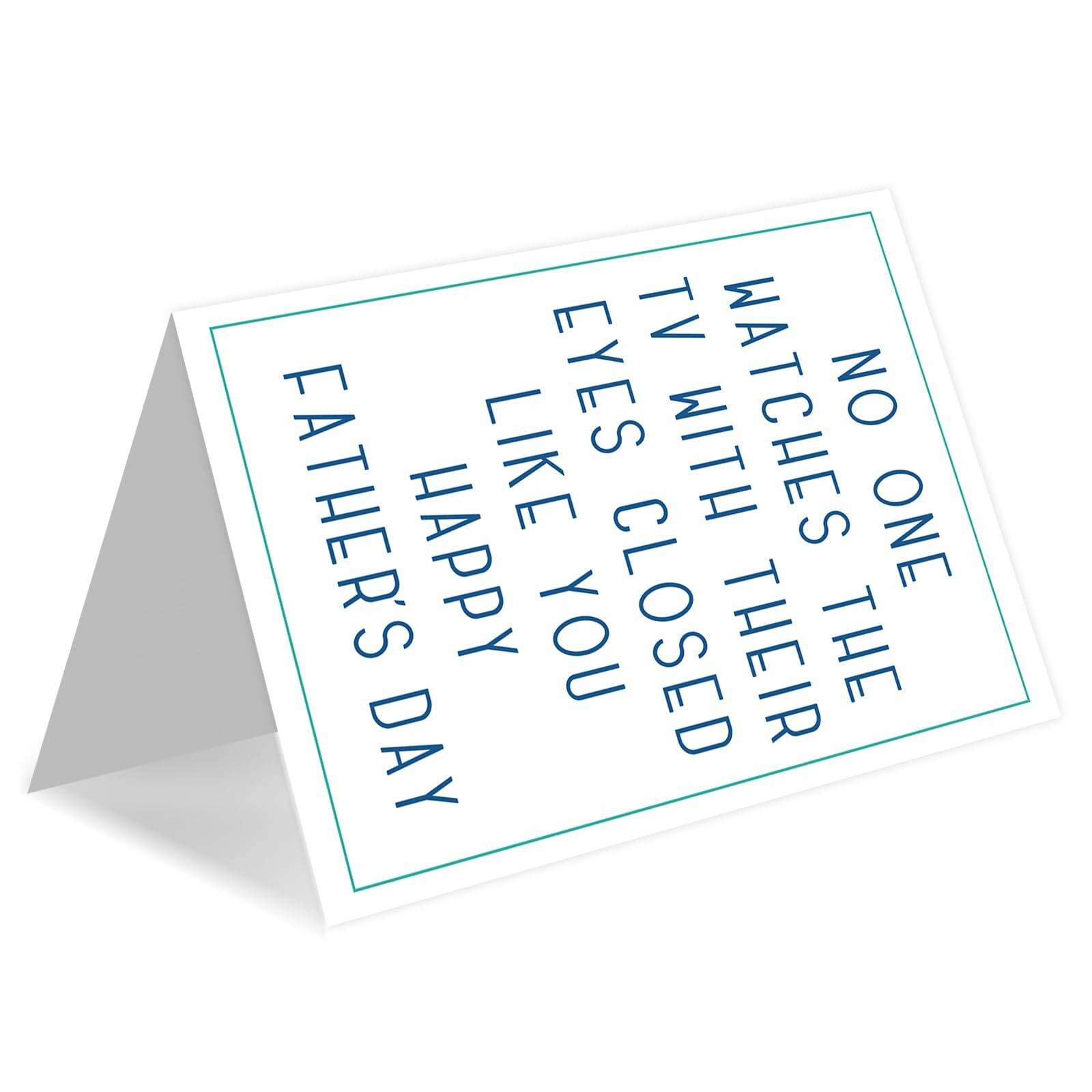 HEJOYN Father's Day Card for Dad Grandpa Husband Cute TV Joke Design
