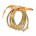 HIIXHC Gold Glitter Jelly Bangle Bracelets Set Silicone Friendship 6.5 Inch