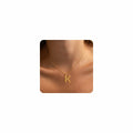 JNZSSWHJJH 18K Gold Filled Bubble Letter E Necklace Stainless Steel Box Chain