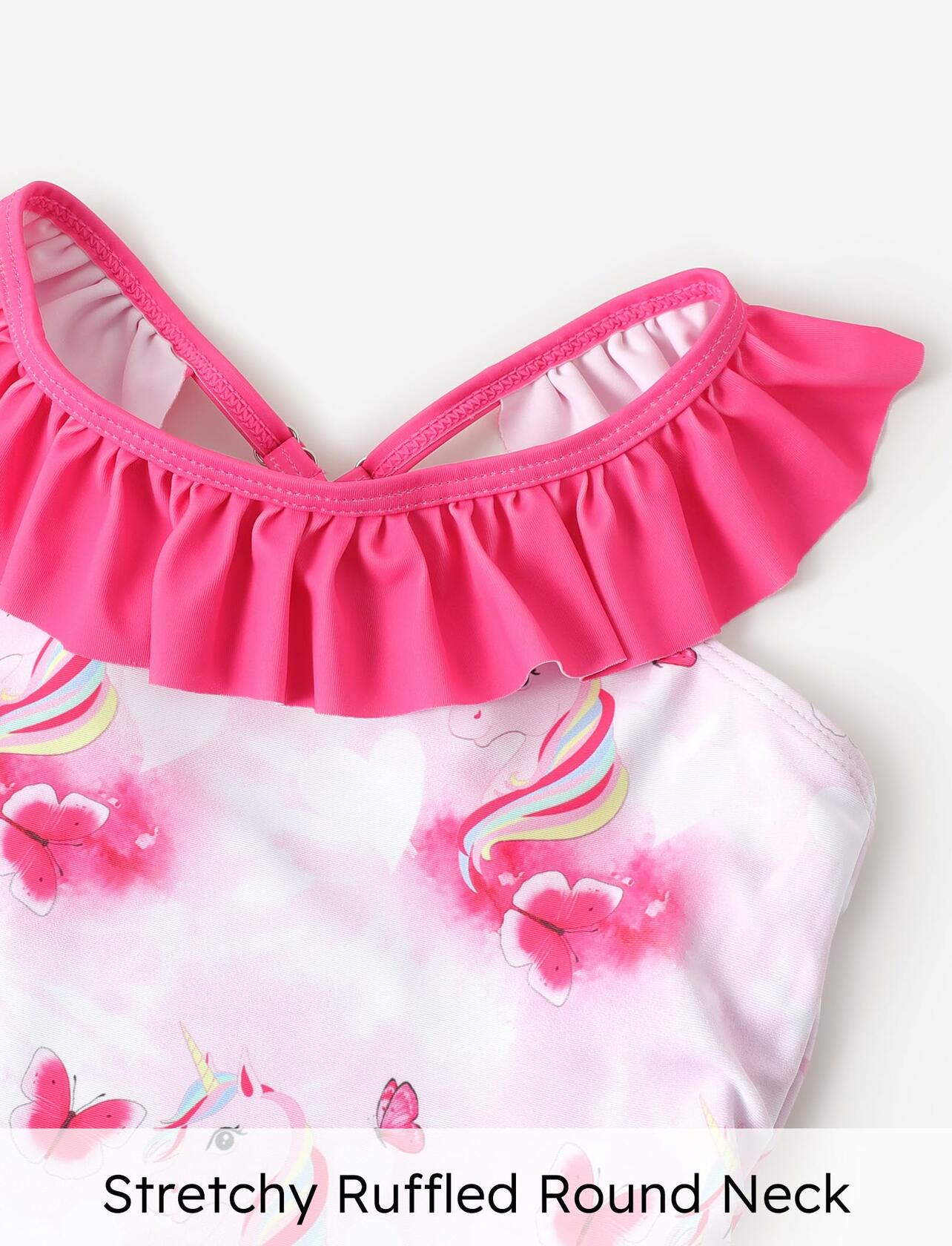 PATPAT Toddler Girls Unicorn One Piece Swimsuit Pink Size 2T