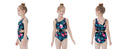 PATPAT Girls Tropical One Piece Swimsuit Bluegreen Size 11-12 Years