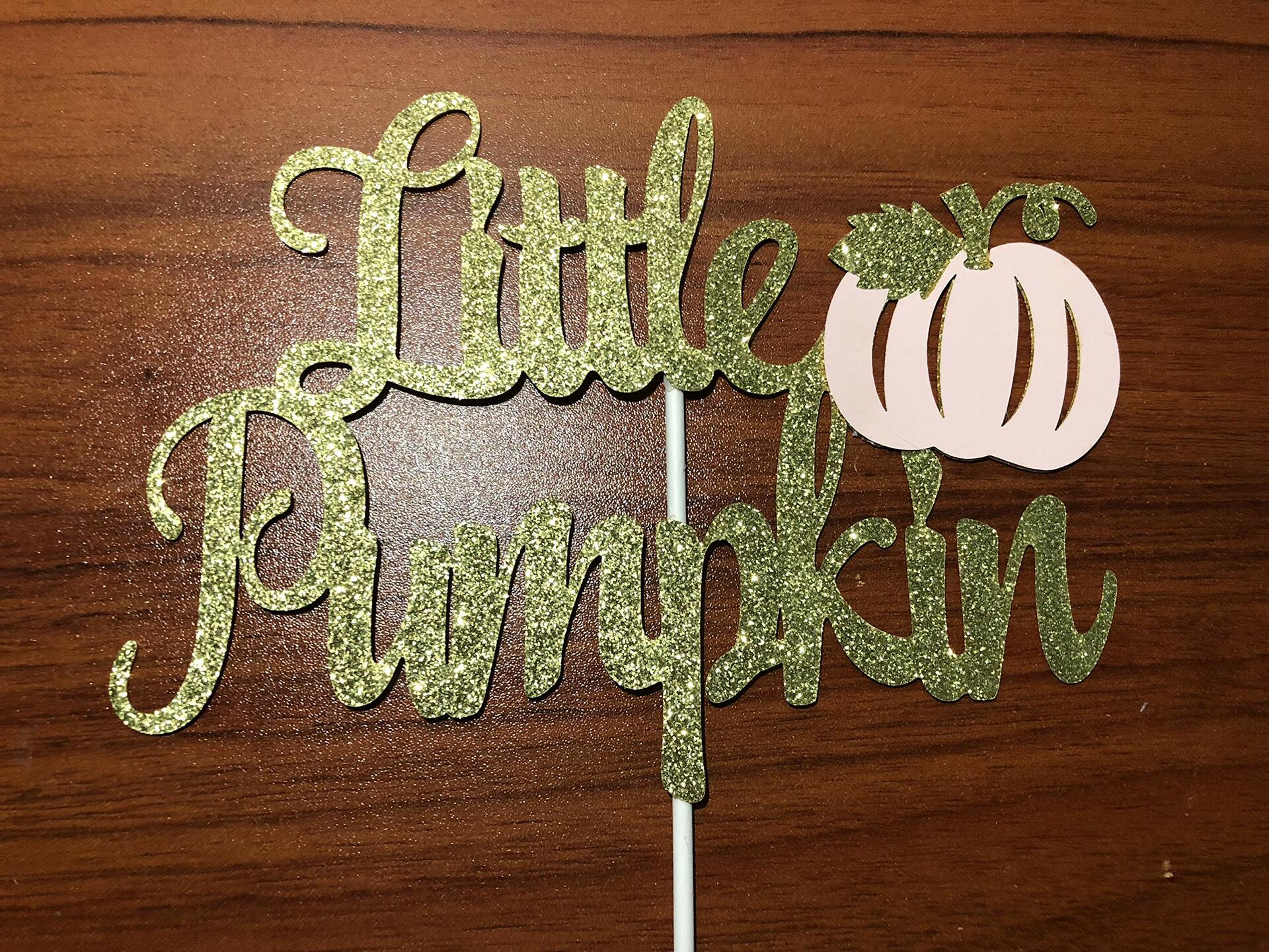 LeeSky Little Pumpkin Gold Pink Paper Cake Topper Baby Shower 1st Birthday