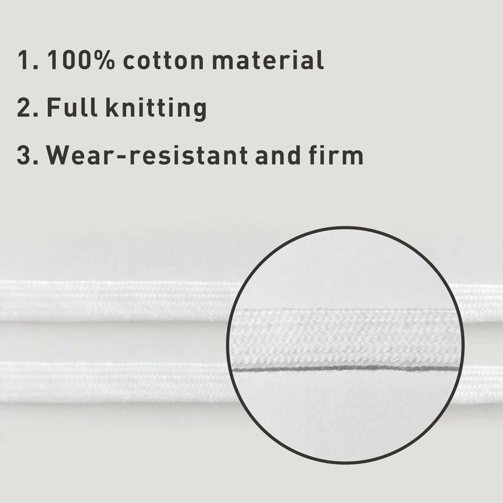 UamGlsob 8mm Double Layer Cotton Shoelaces for Puma Sneakers White 47" (120 cm)