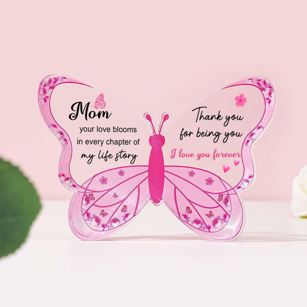 ilifemate Acrylic Butterfly Plaque Mom Gift 5.12x3.54x0.6 inch Transparent