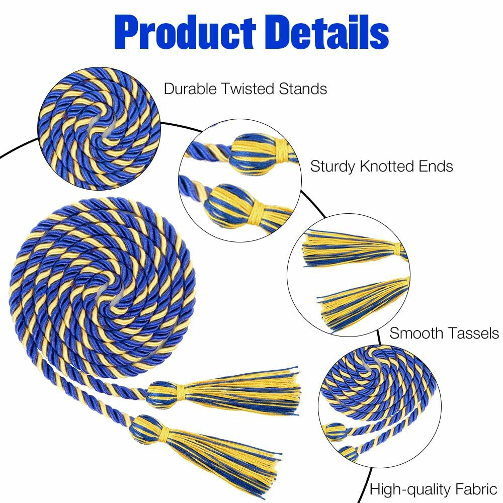Slergut Blue Graduation Cords 67" Long Tassels Honor Ropes 2025