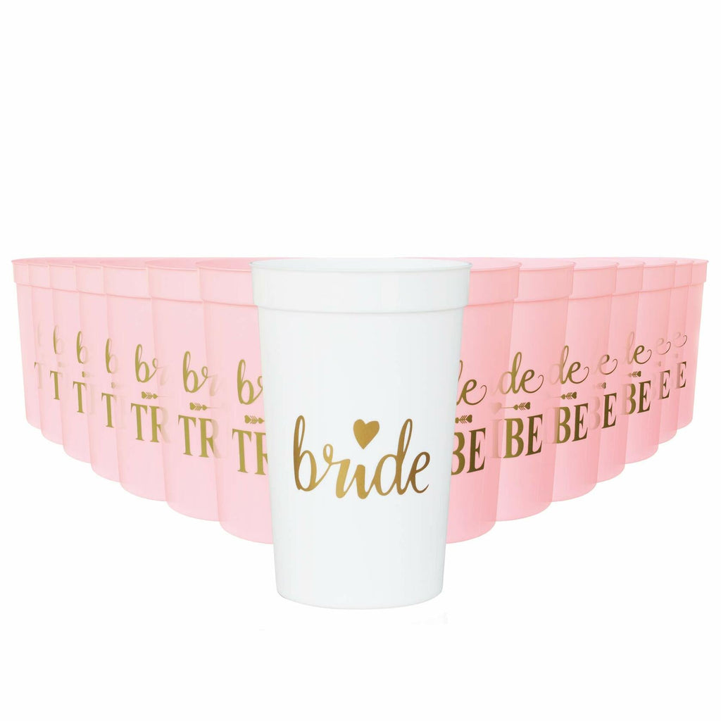 [Like New] LADY&HOME Plastic Party Cups 16oz Reusable 15 Pack White Wedding