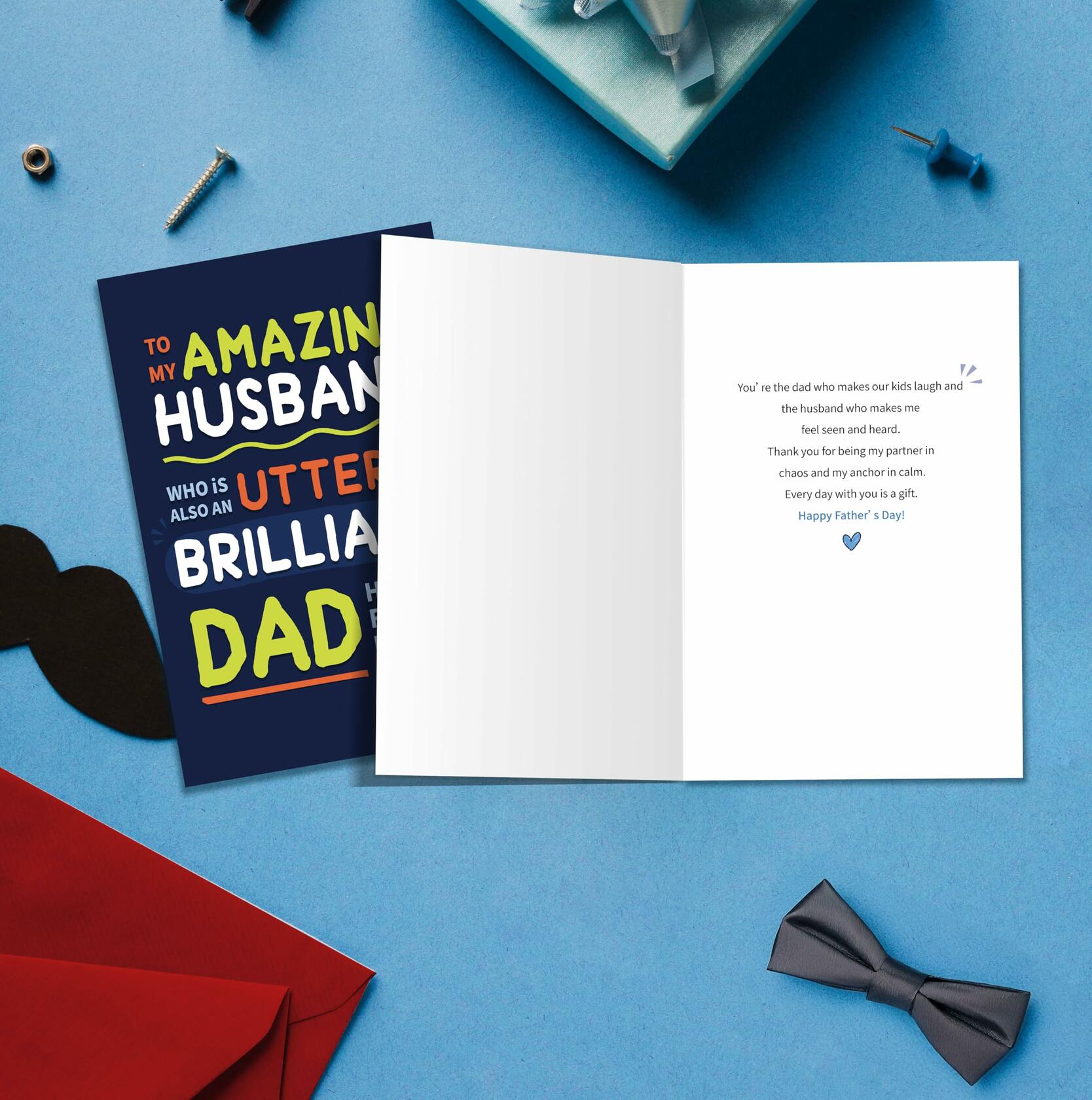 IDU Fathers Day Card for Husband from Wife Emotional Dual Roles ZN167