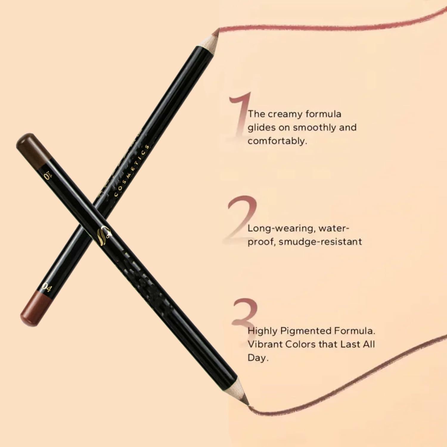 MAEPEOR Nude Lip Liner Set 12 Colors Matte Waterproof Long Lasting 1.06oz
