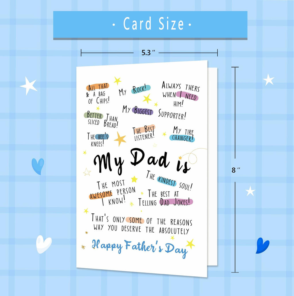 IDU Funny Fathers Day Card for Dad Humorous Gift from Kids Color ZN169
