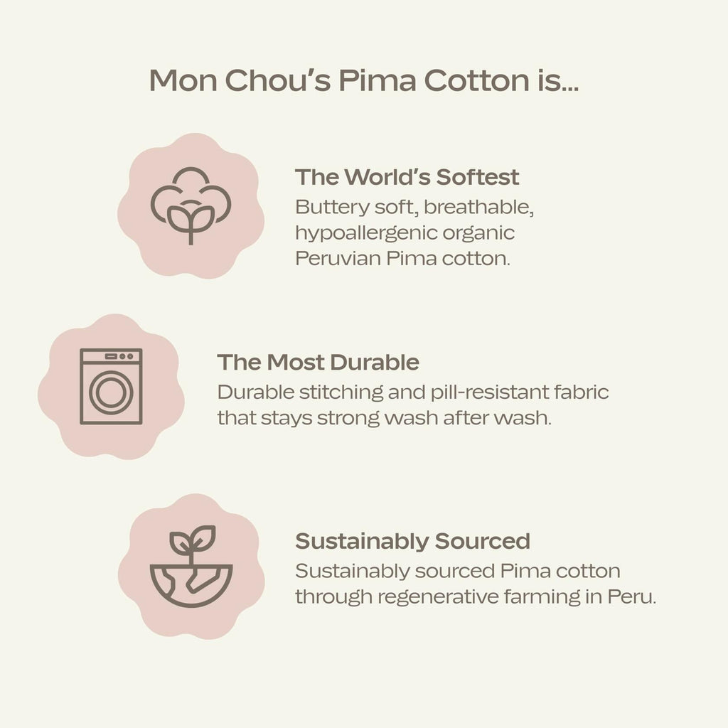 MON CHOU Organic Cotton Burp Cloths Baby 20x9.5 Meadow Cocoa