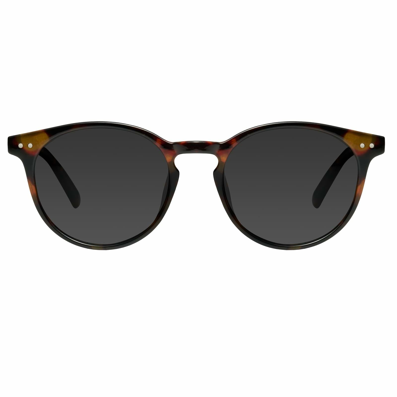 mosanana Polarized Round Sunglasses Small Tortoise Grey Casual Women MS52361