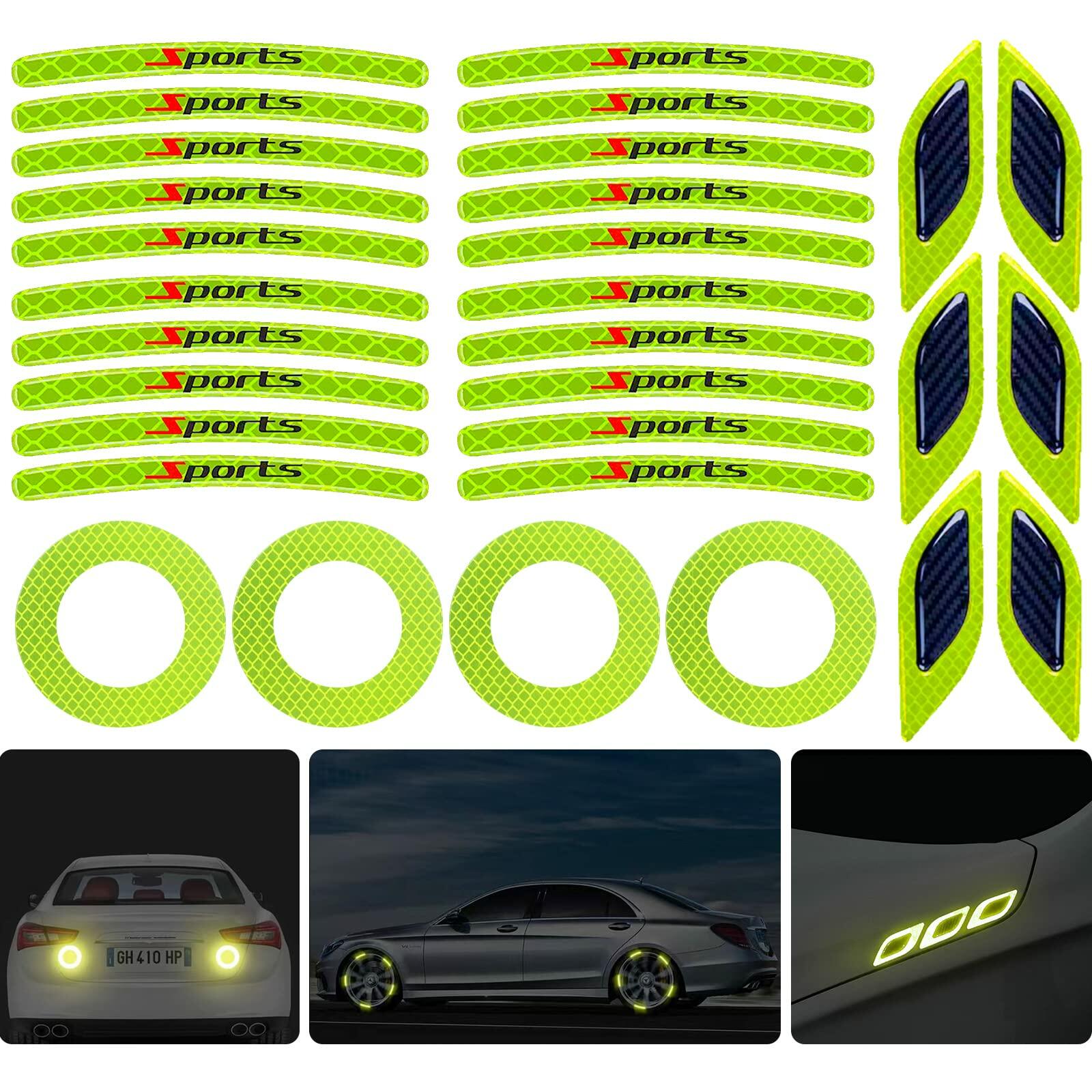 3D Strong Reflective Car Fender Trunk Wheel Tire Rim Stickers Diamond Grade