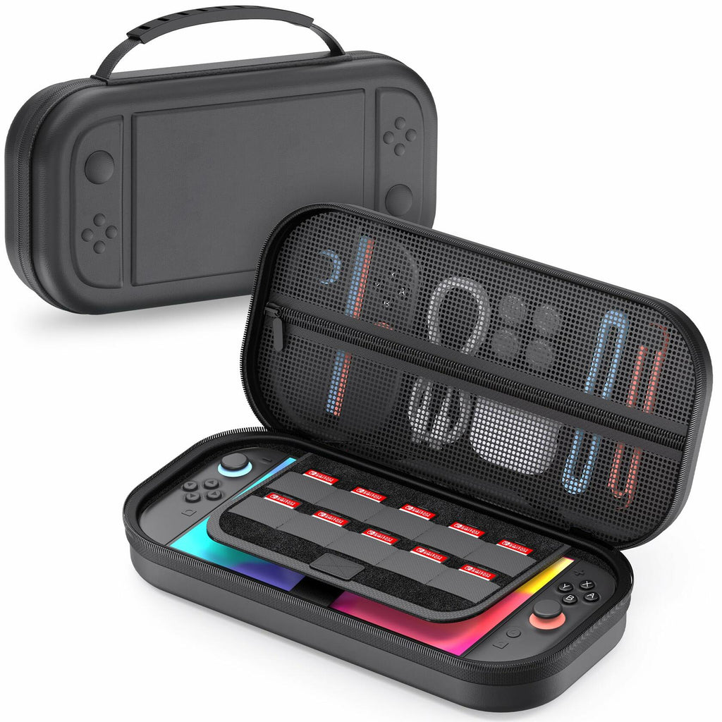 STARTRC GAMES Switch 2 Carrying Case Large PU Hard Travel Bag Black