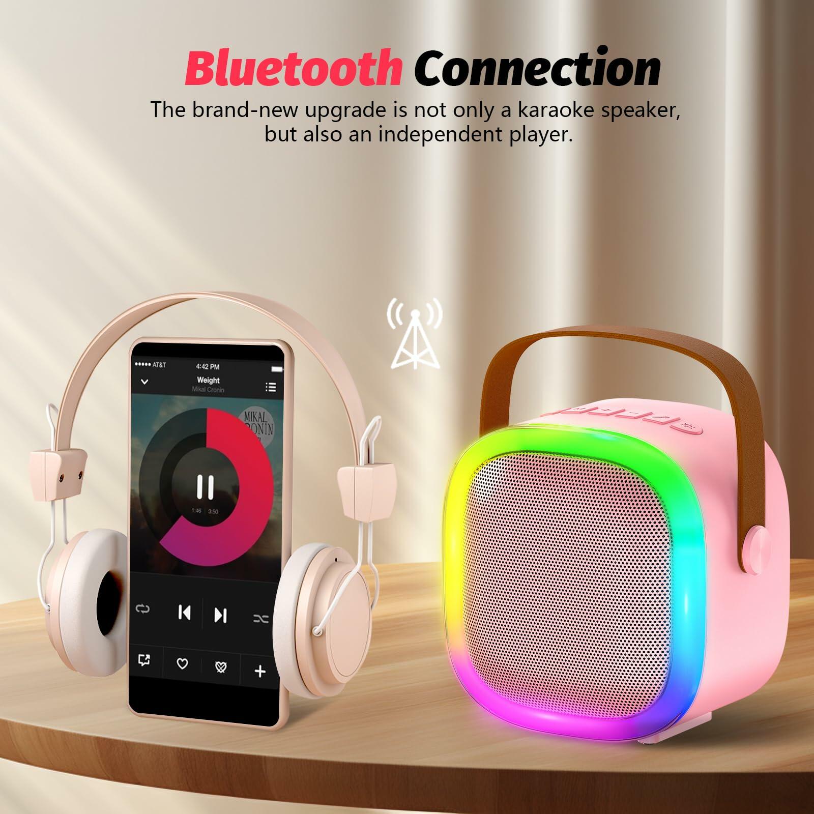 OUTUVAS Karaoke Microphone Machine for Kids Ages 4-12 Pink