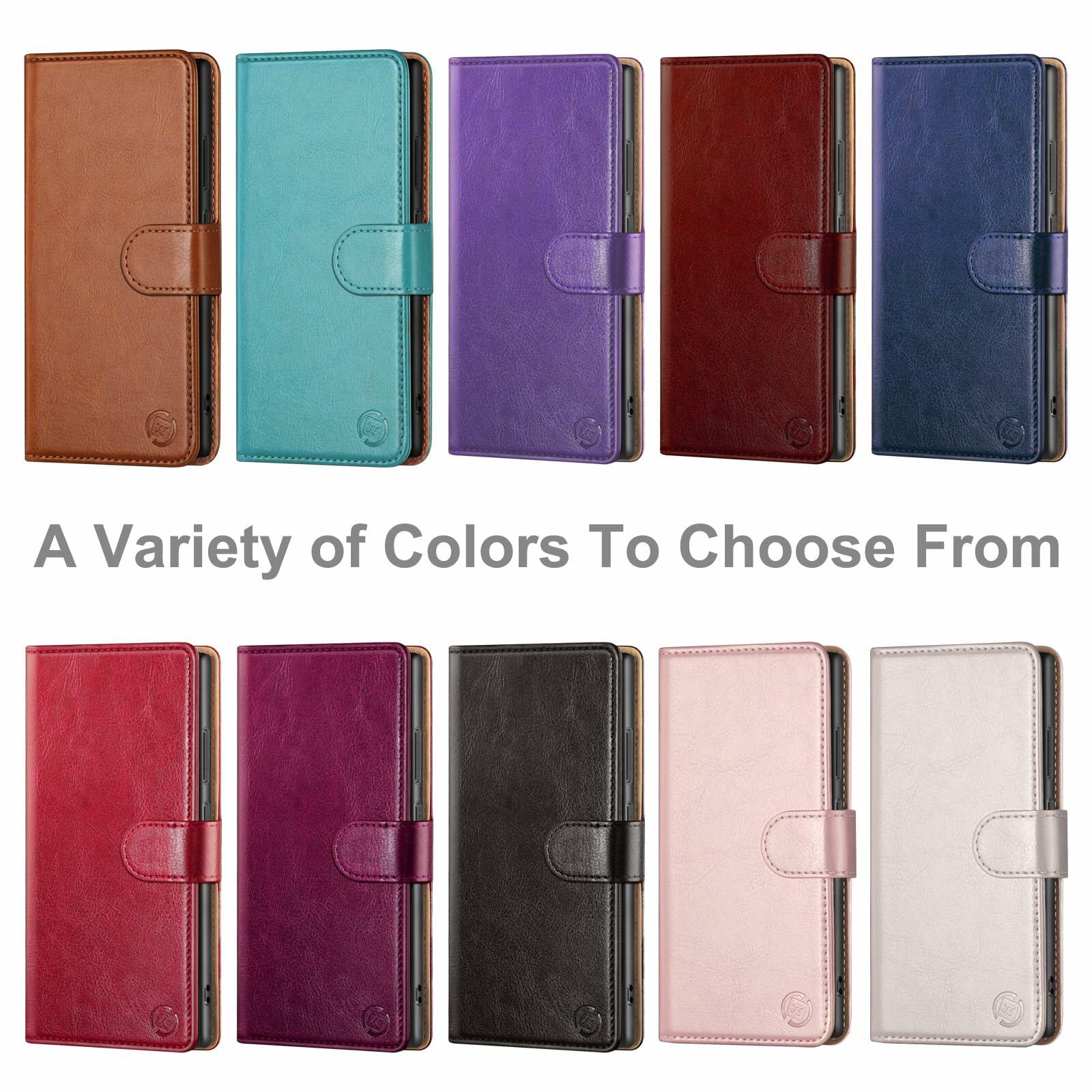 RingPi Moto G 5G 2024 Leather RFID Wallet Case Brown 3 Card Slots