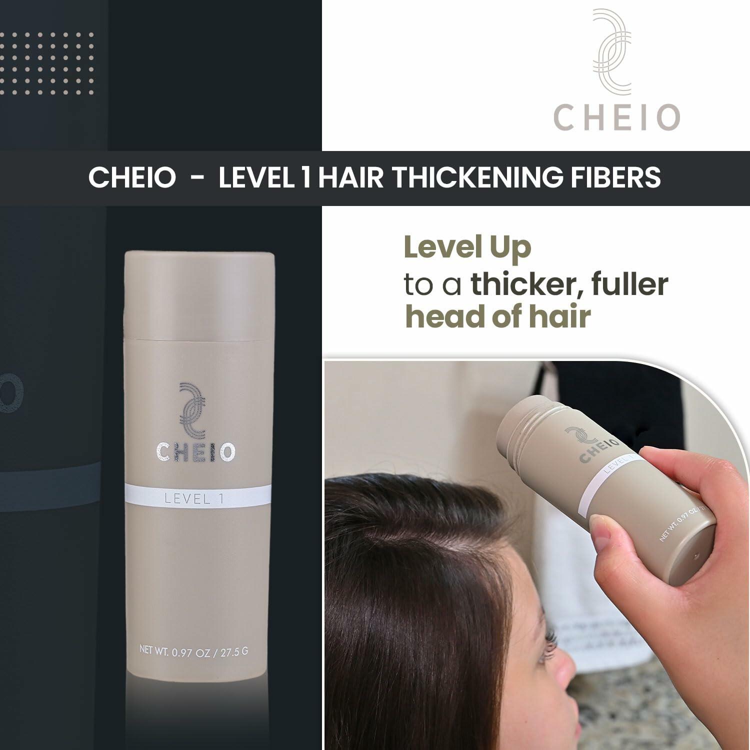 BestBy07/26 Cheio Hair Thickening Fibers 27.5g Level 1 Light Brown Keratin