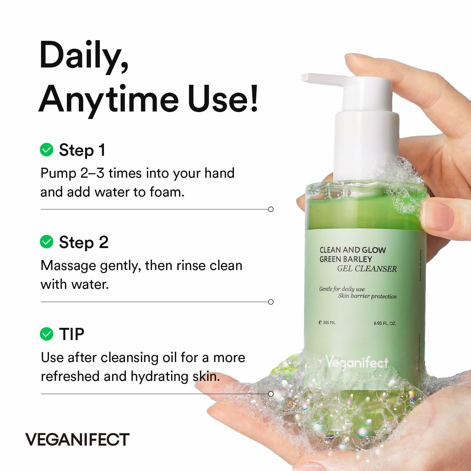 VEGANIFECT Gel-to-Foam Cleanser Hydrating Face Wash 205ml 6.93fl oz