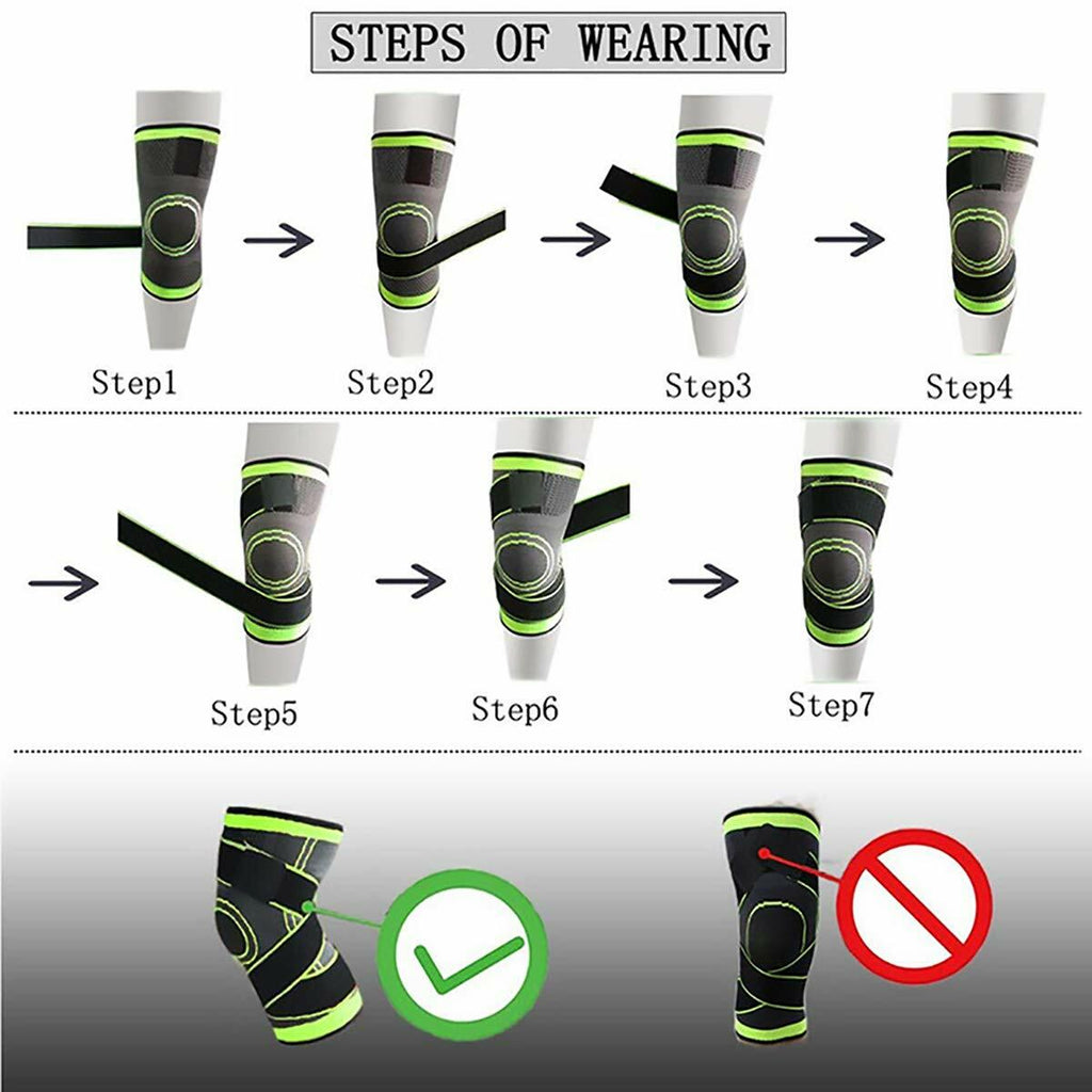 ASOONYUM Knee Sleeve Compression Support Joint Pain Relief Green Single Size XL