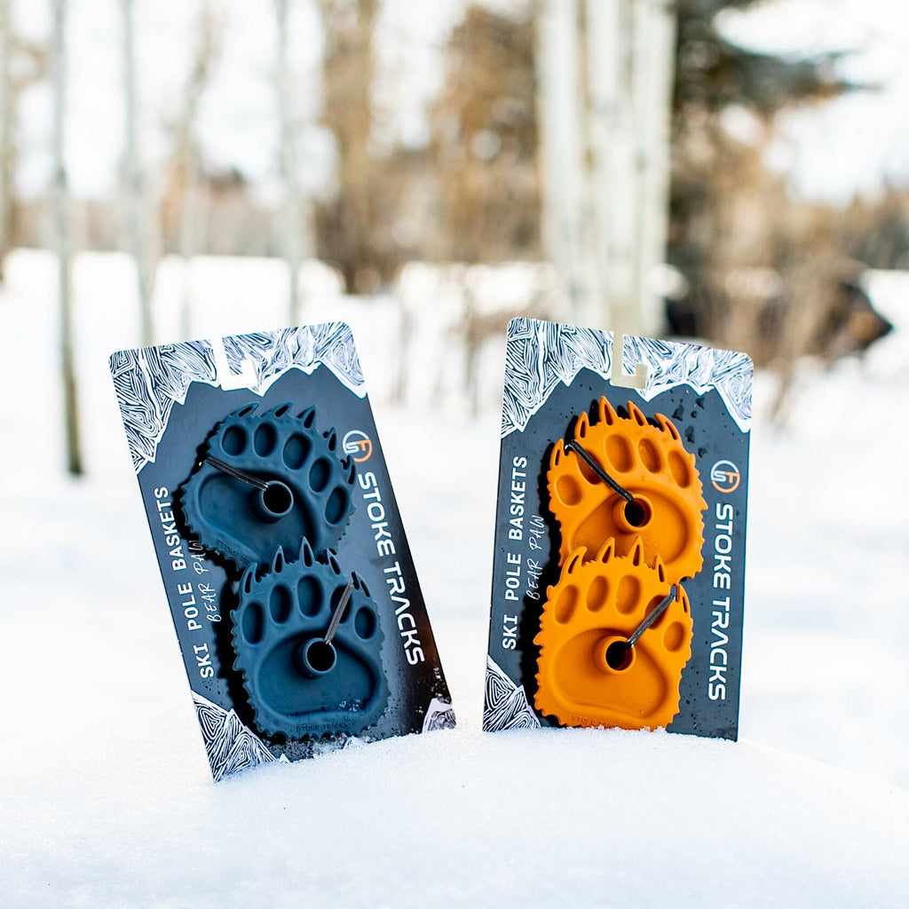 Stoke Tracks Bear Paw Ski Pole Baskets Bear Deep Blue
