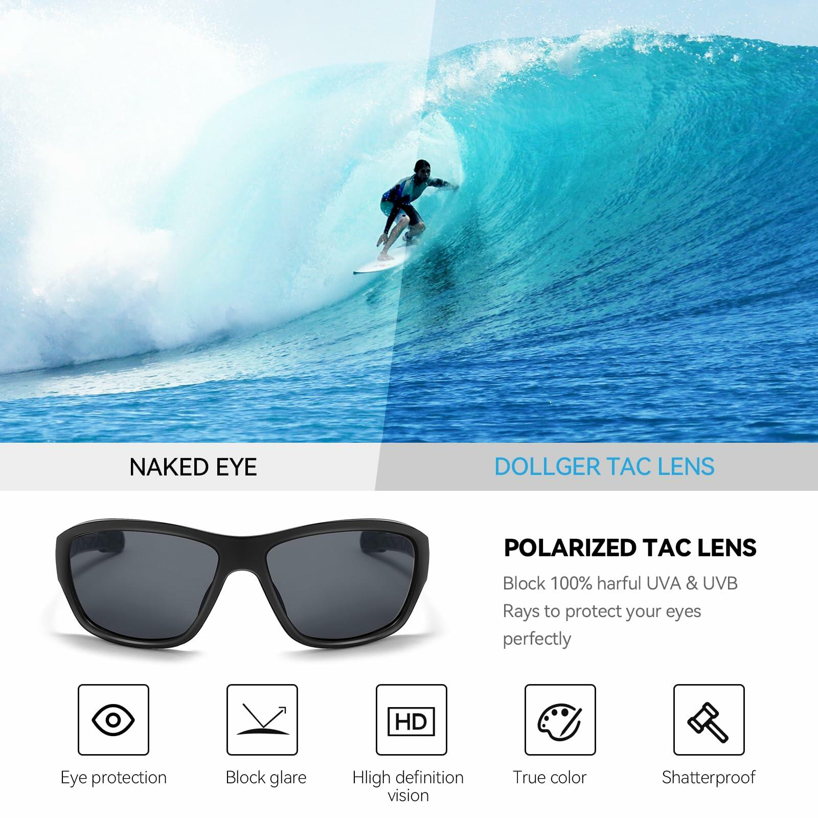 [Like New] Dollger Polarized Sports Sunglasses Women UV400 Black Wraparound Fit