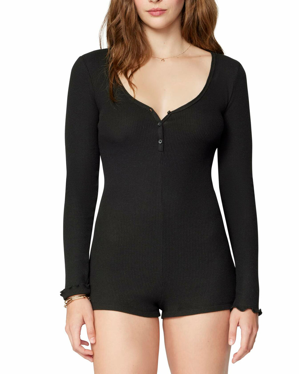 Florence by mills Women's Micro Thermal Romper Black Size X-Small