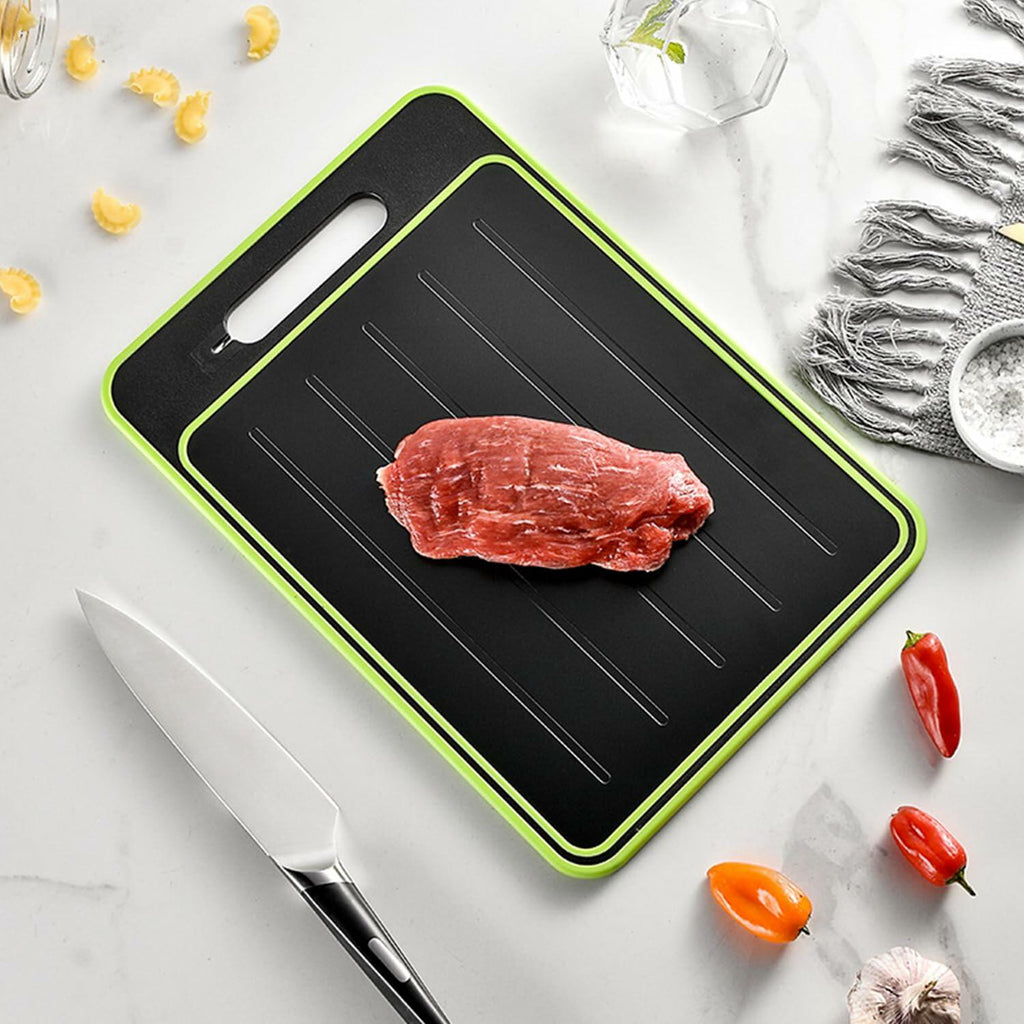 AOWBCGD Cutting Board Double Sided 2 Pcs Large+Small Black Stainless Steel