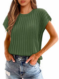 Saodimallsu Womens Summer Crochet Sweater Vest Sleeveless Knit Top Navy Size S