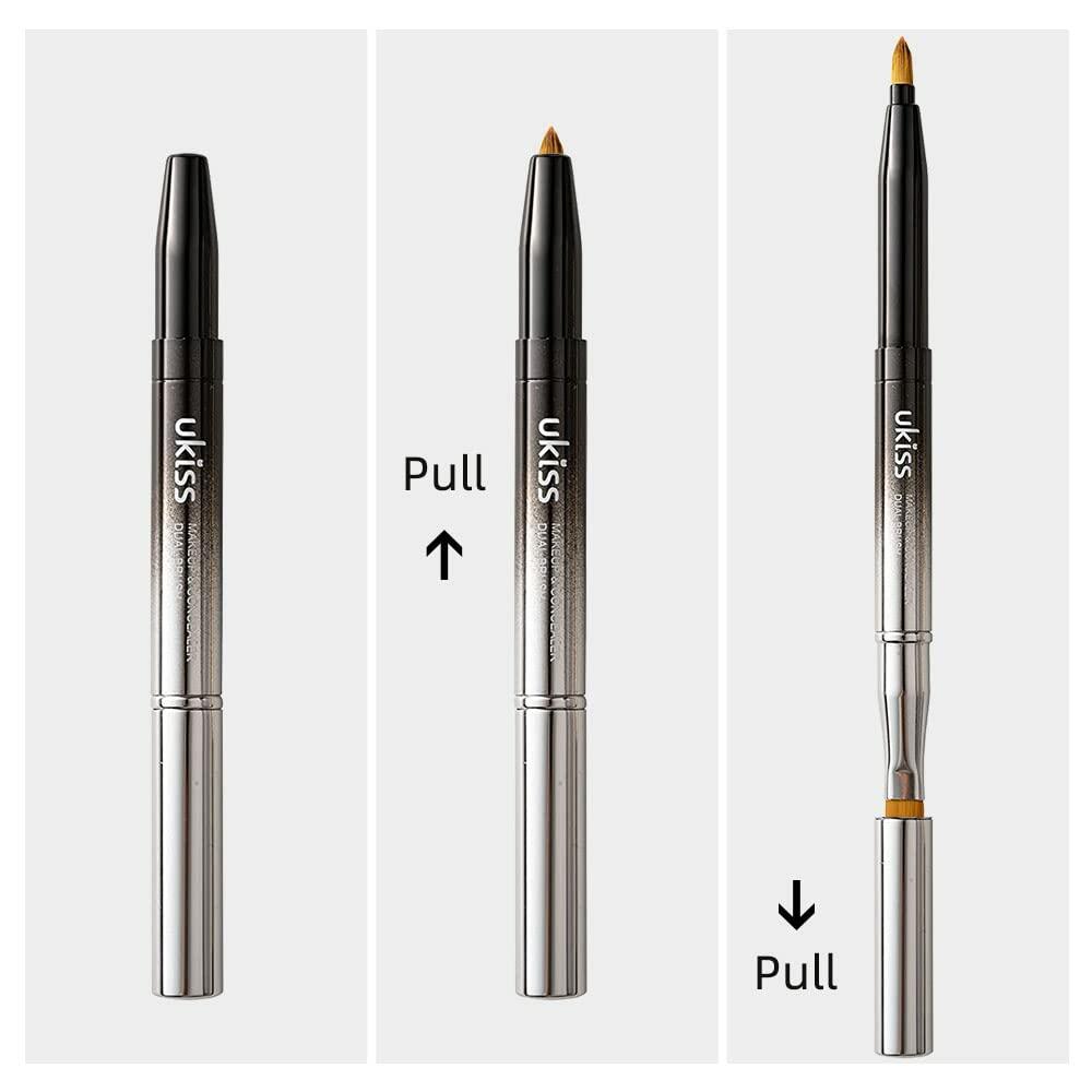 ukiss 4 Pcs Gradient Retractable Lip Brushes Makeup Tool Portable with Cap