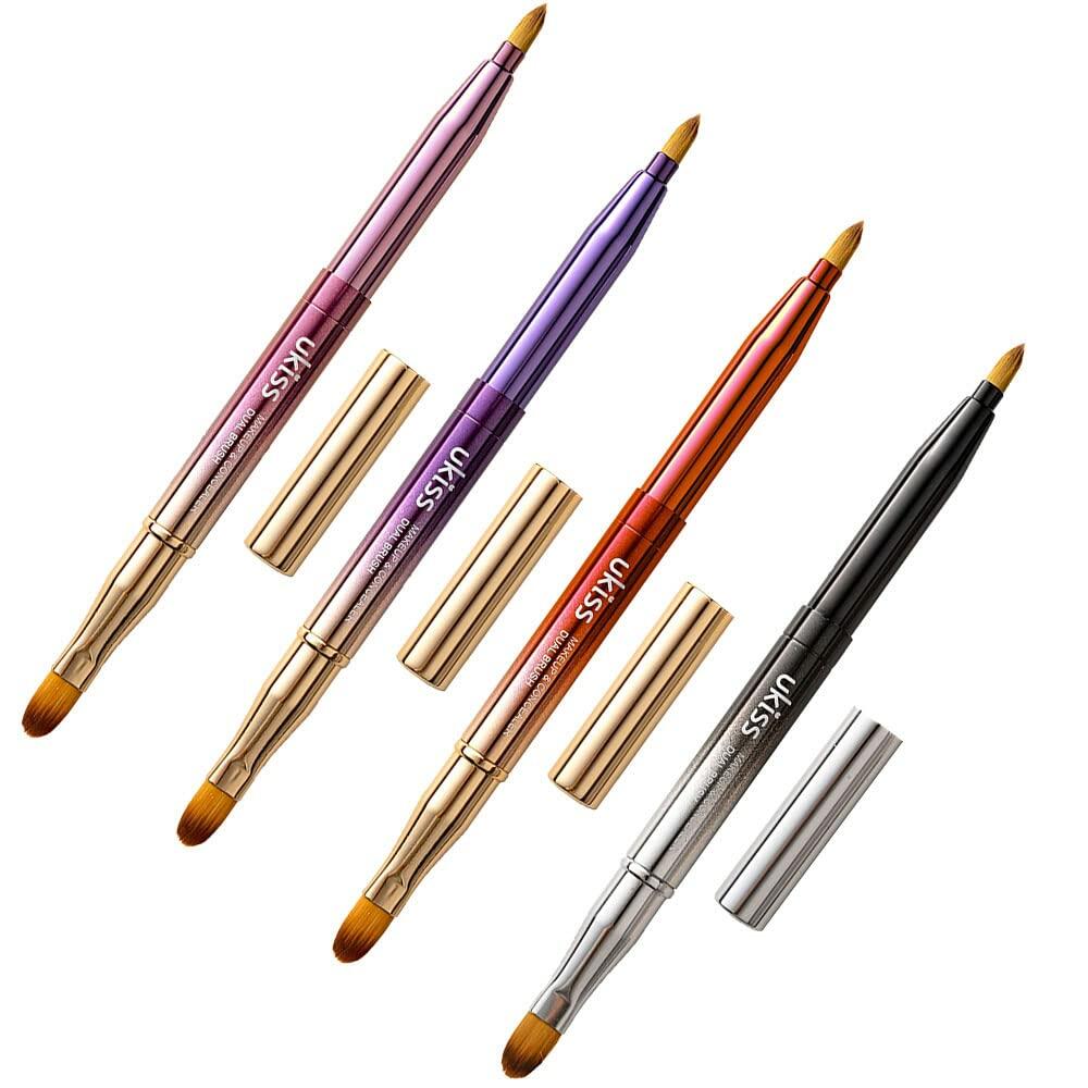 ukiss 4 Pcs Gradient Retractable Lip Brushes Makeup Tool Portable with Cap