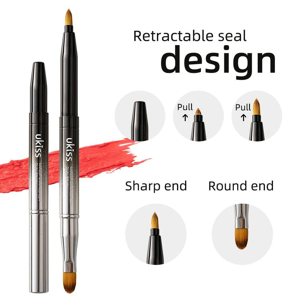 ukiss 4 Pcs Gradient Retractable Lip Brushes Makeup Tool Portable with Cap