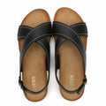 UBFEN Womens Flat Sandals Arch Support Slingback Black Size 9