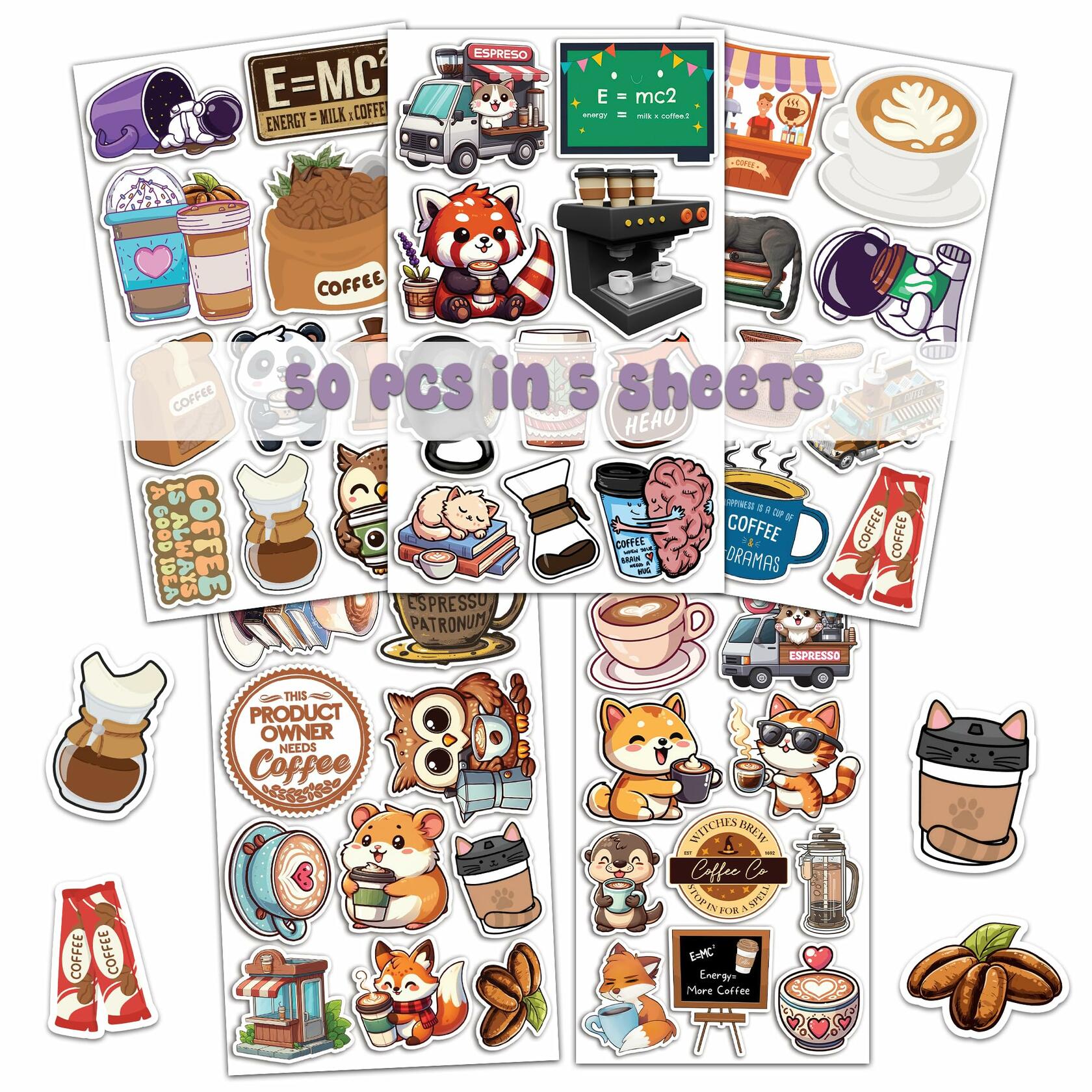 BIGZORO Waterproof Vinyl Tank Stickers Decals Pack 50 PCS