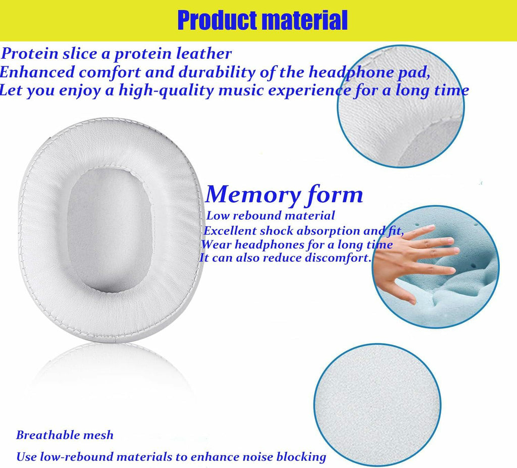 ACCIUK Ear Pad Replacement for ATH M50X MSR7 Headphones White