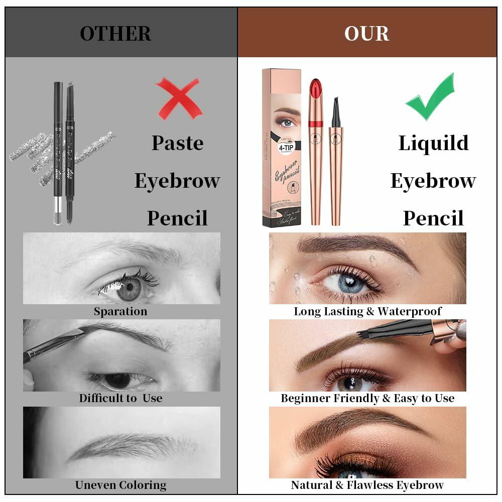 YIWANLLE 3D Microblading Eyebrow Tattoo Pencil Waterproof A-Gray 1 Count