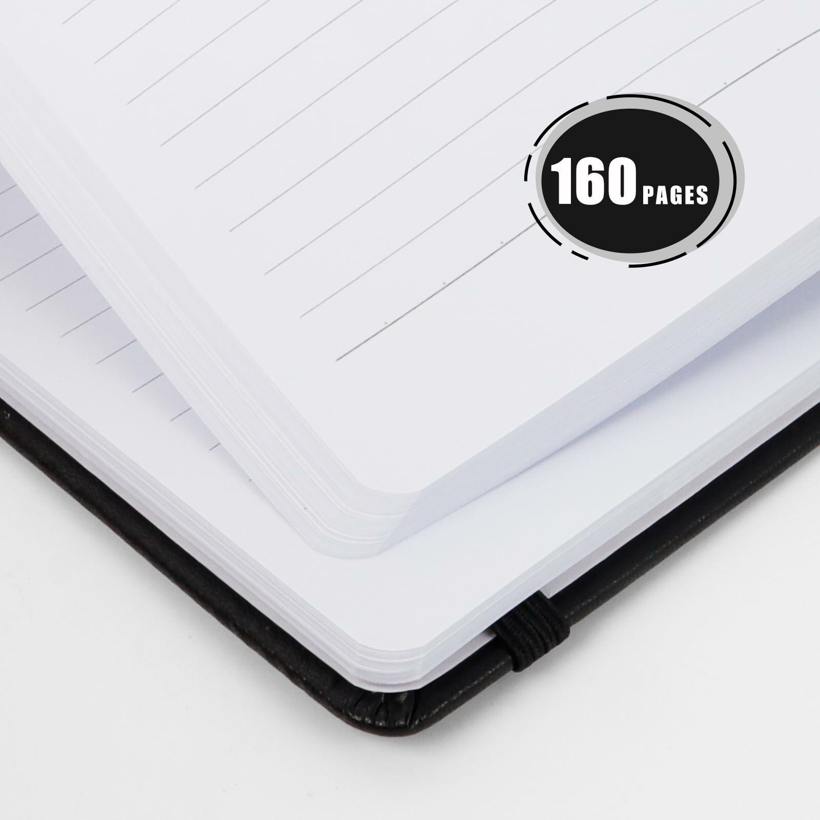 XRUNMIX Lined Journal Notebook 5.7x8in 160 Pages 100 GSM Black 1 Pack