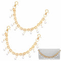 Josojoou 2 Pack Purse Extender Chains Gold Alloy Pearl Accent 10.2 Inch