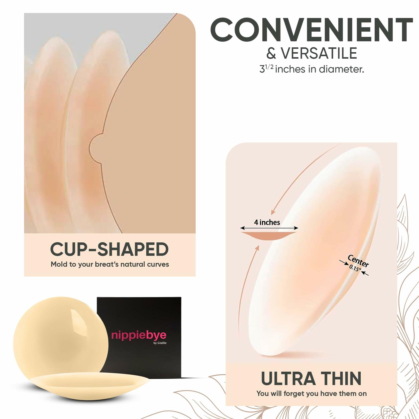 Nippiebye Silicone Reusable Adhesive No Show Nipple Covers Coco Size 8cm