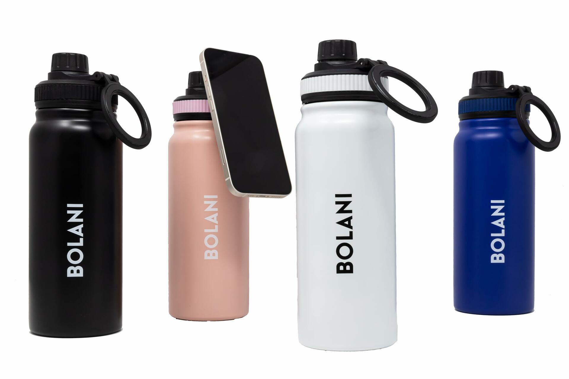 BOLANI MagSafe Water Bottle Stainless Steel 24oz White Insulated Leak Proof