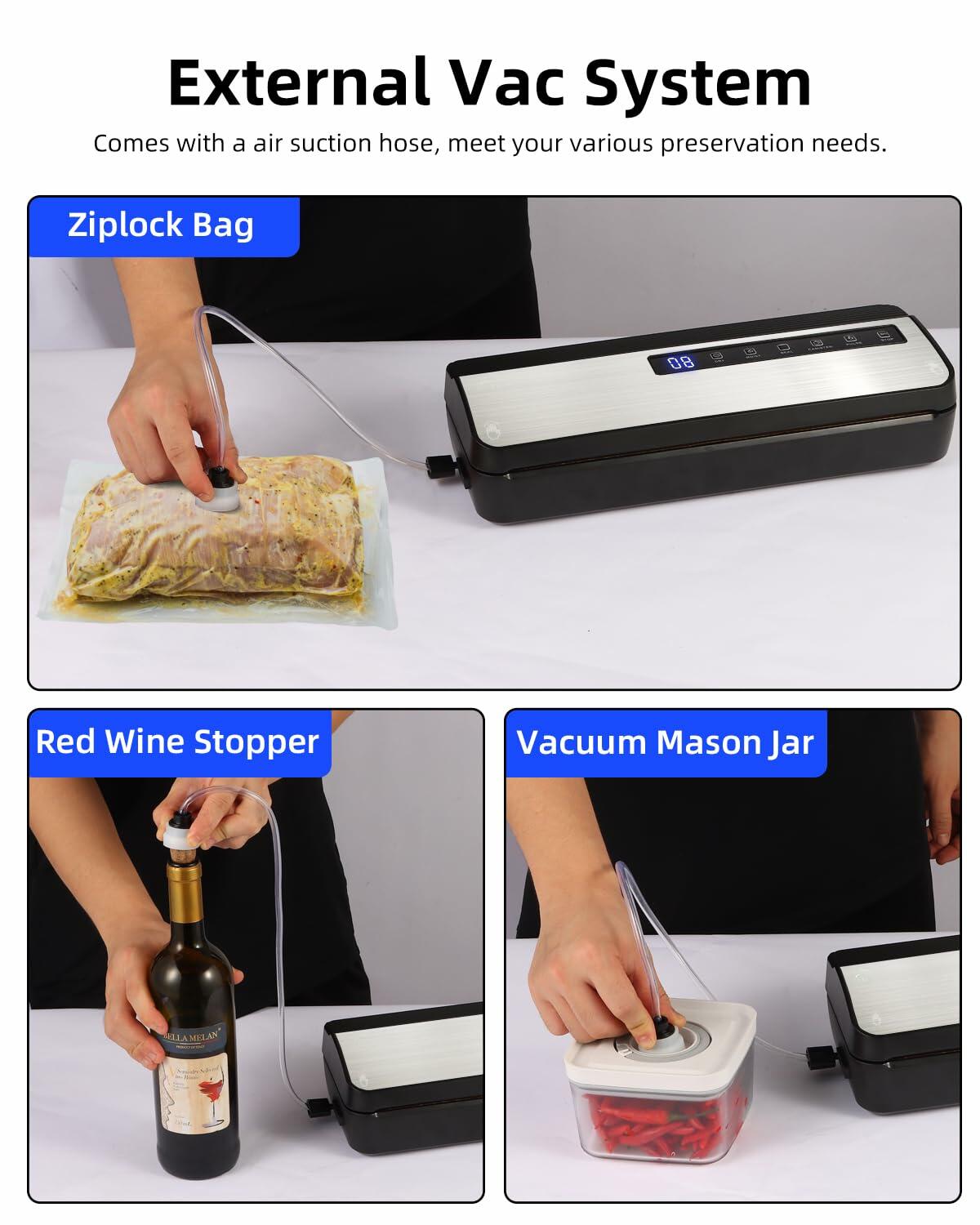 CUBETA 8-in-1 Vacuum Sealer Machine 80KPA Digital 20 Bags Silver