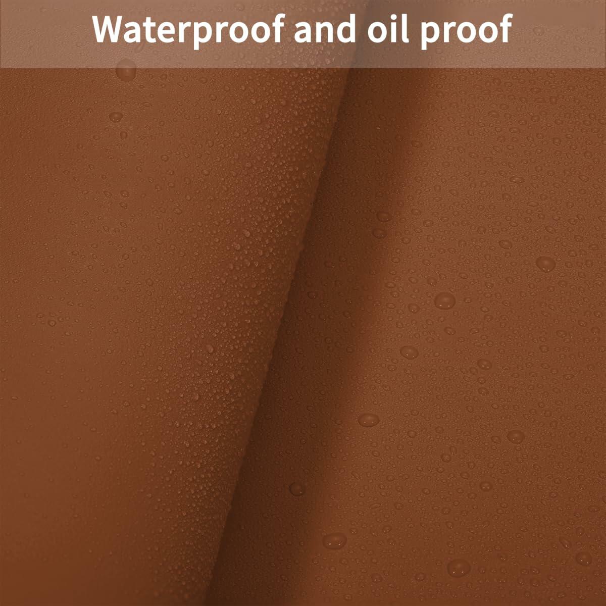 Zinkooat Leather Desk Mat 12x60 Inch 1.8mm Thick Brown+Gray